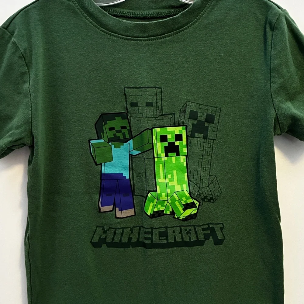 Old Navy Boy's Snug-Fit Minecraft Pajama Set Green Size XL (12)